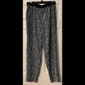 Navy and White Patterned Summer Pants